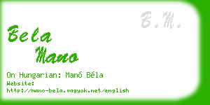 bela mano business card